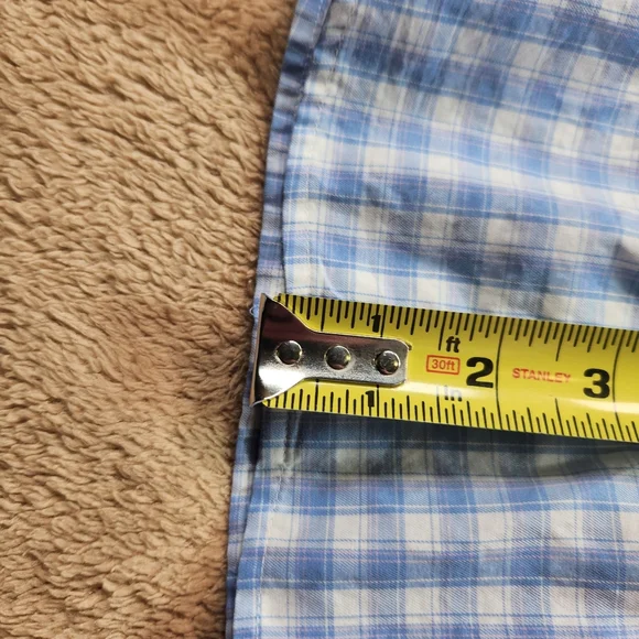 Peter Millar Light Blue and White Plaid Casuel Shirt Size L - Picture 10 of 13